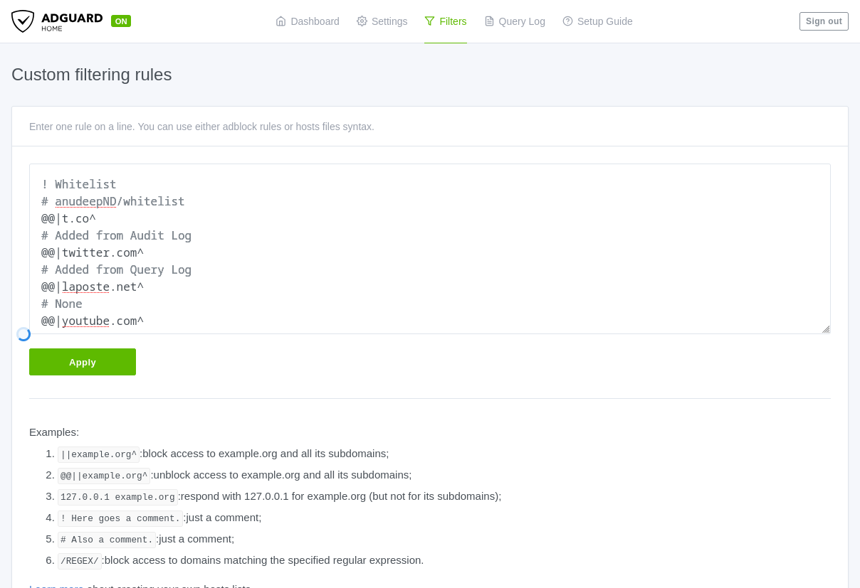 Creating custom adguard filter